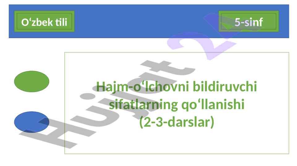 Hajm-o‘lchovni bildiruvchi sifatlarning qo‘llanishi