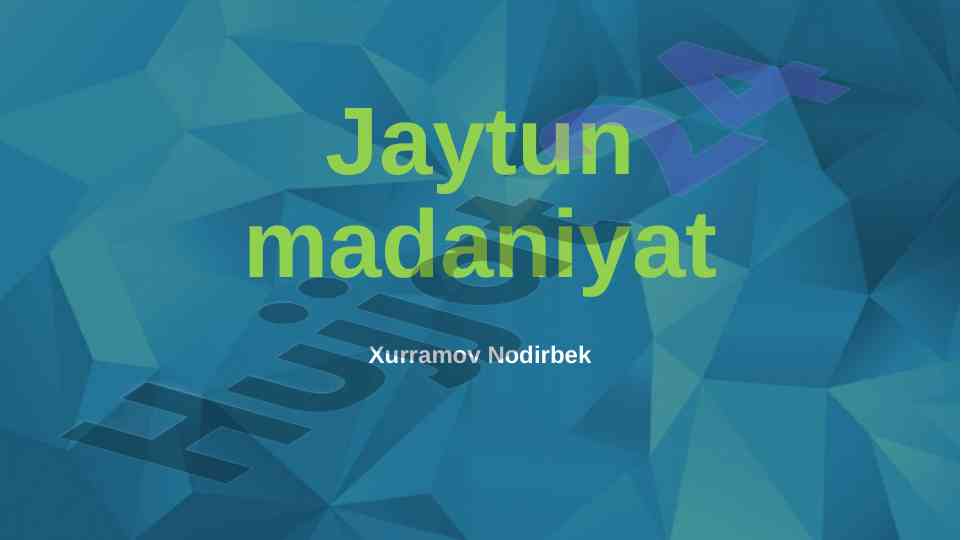 Joytun madaniyati va neolit davri o‘rganilishi