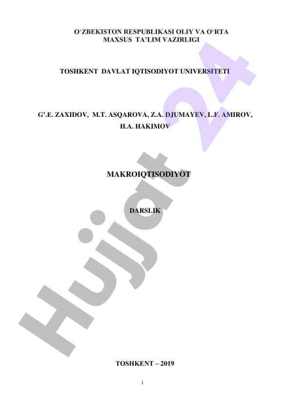 Makroiqtisodiyot darslik asosiy tushunchalari