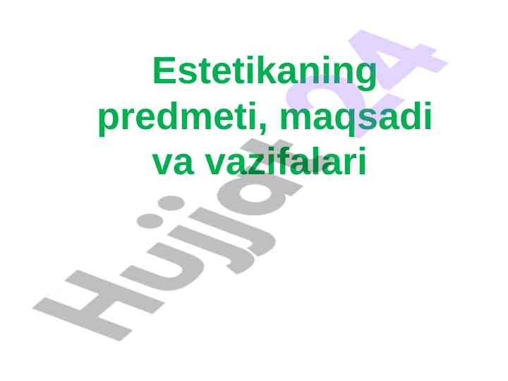 Estetikada go‘zallik va uning kategoriyalari