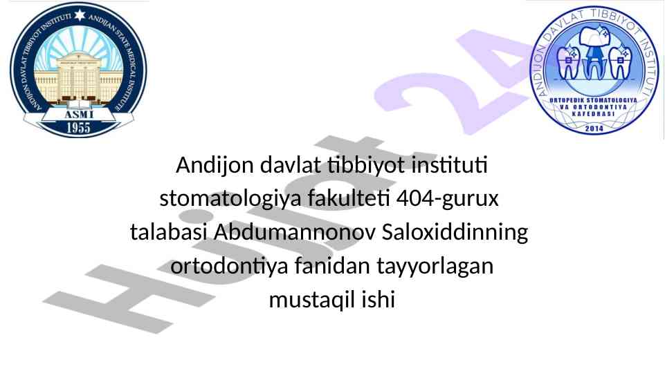 Prikus tushunchasi va turlari haqida mustaqil ish