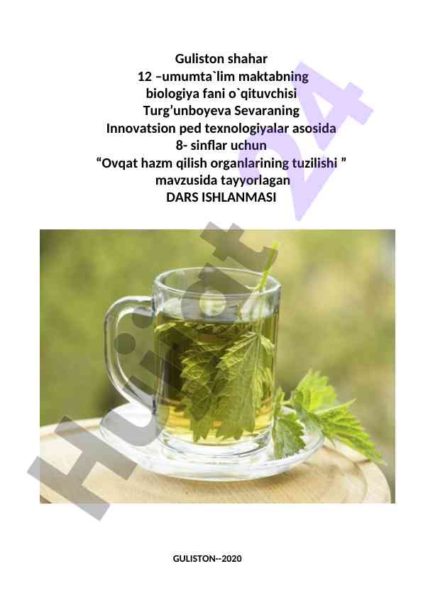 Ovqat hazm qilish organlarining tuzilishi