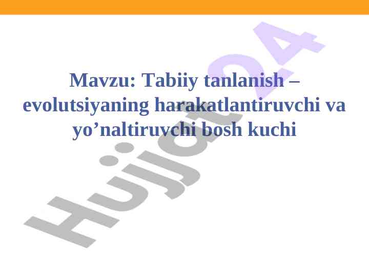 Tabiiy tanlanish: evolutsiyaning asosiy jarayoni