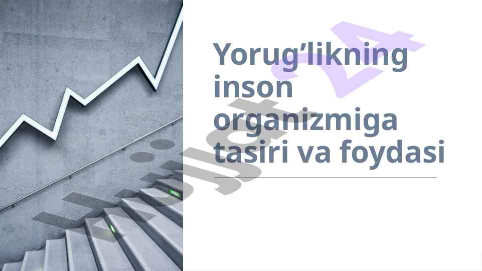 Yorug’likning inson organizmi ustida tasiri va foydasi