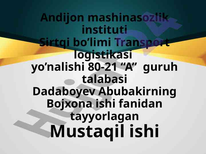 O‘zbekiston respublikasining mustaqil bojxona siyosati