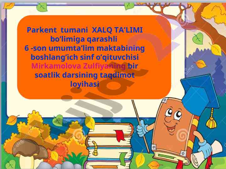 Ona tili va o'qish savodxonligi dars taqdimoti