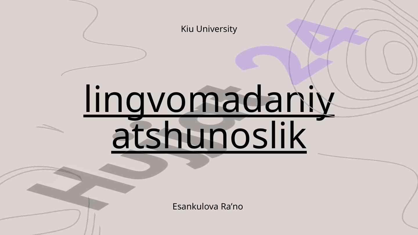 Lingvomadaniyatshunoslik asosiy tushunchalari