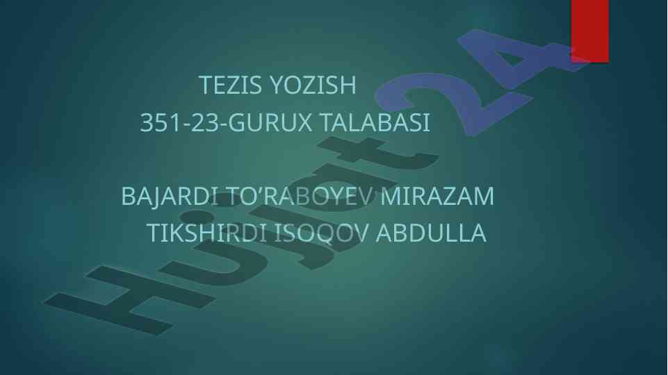 Tezis yozish milliy iqtisodiyot rejalashtirish mavzusi