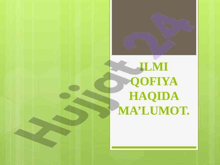 Ilmi qofiya turlari va tuzilishi haqida ma'lumot