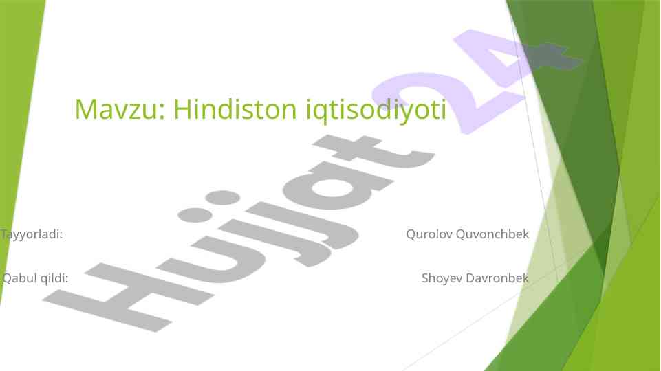Hindiston iqtisodiyoti rivojlanishi va aholi sonining o'sishi