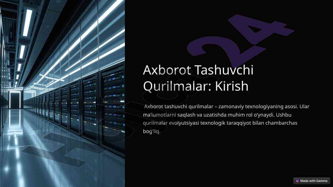 Axborot tashuvchi qurilmalar haqida umumiy ma'lumotlar