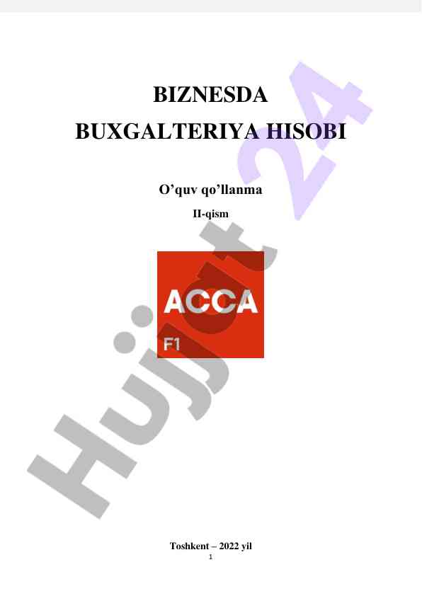 Biznesda buxgalteriya hisobi o‘quv qo‘llanma ii-qism