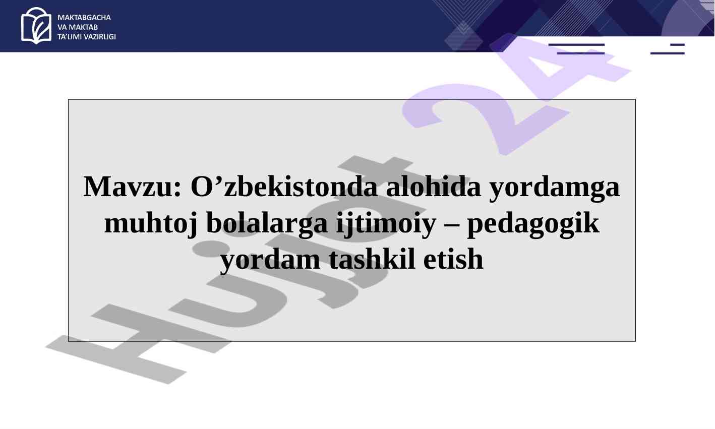 O’zbekistonda yordamga muhtoj bolalar uchun yordam tashkiloti