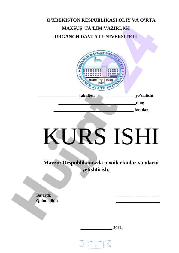 Respublikamizda texnik ekinlar va ularni yetishtirish