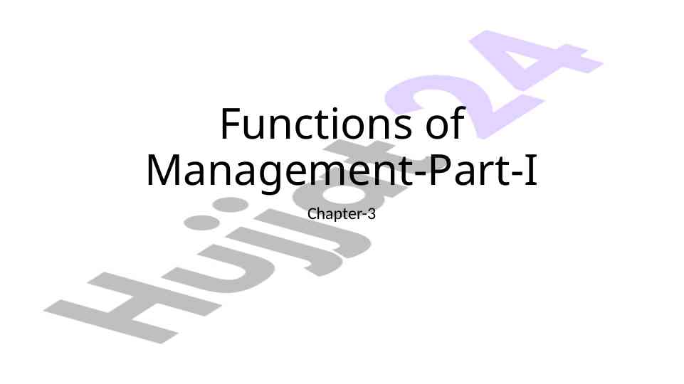 Functions of management and planning strategies