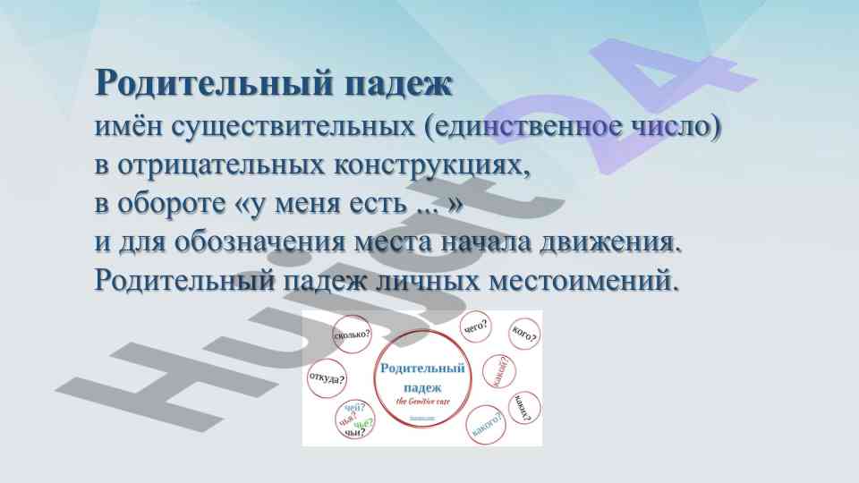 Изучение родительного падежа в негативных конструкциях