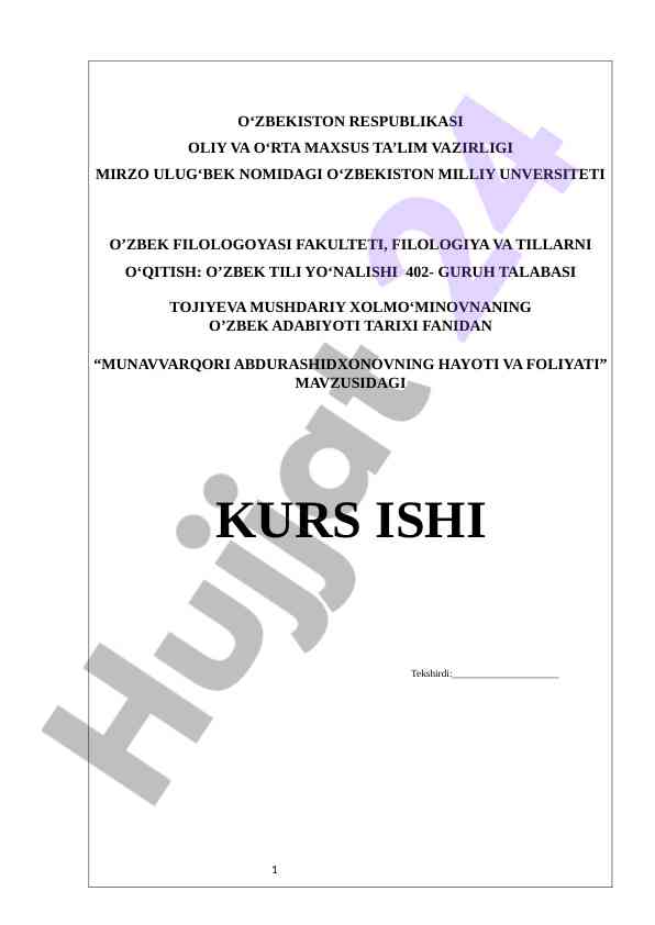 Munavvarqori abdurashidxonovning hayoti va faoliyati