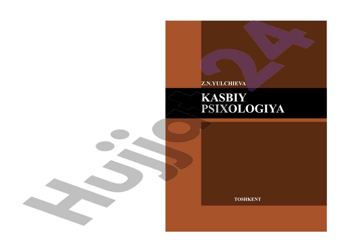 Kasbiy psixologiya o‘quv qo‘llanmasi