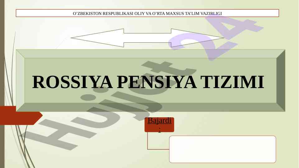 Rossiya pensiya tizimi o‘zbekiston respublikasi