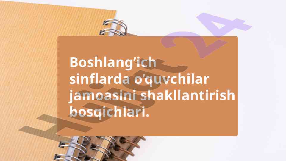 Boshlang‘ich sinflarda o‘quvchilar jamoasini shakllantirish