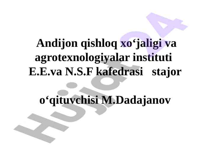 Avtomatlashirish texnik vositalari va raqamli avtomatika