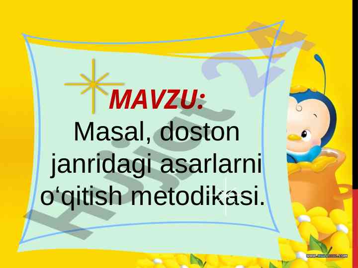 Masal o‘rganish metodikasi va adabiyotlar