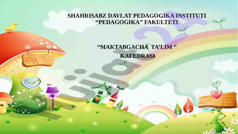 Maktabgacha yoshdagi bolalarning estetik tarbiyasi