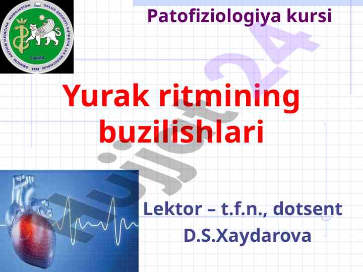 Yurak ritmining buzilishlari va aritmiya tushunchasi
