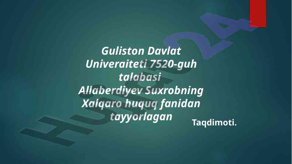 Xalqaro kosmik huquq taqdimoti