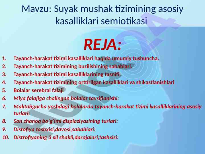Tayanch-harakat tizimi kasalliklari haqida umumiy tushuncha
