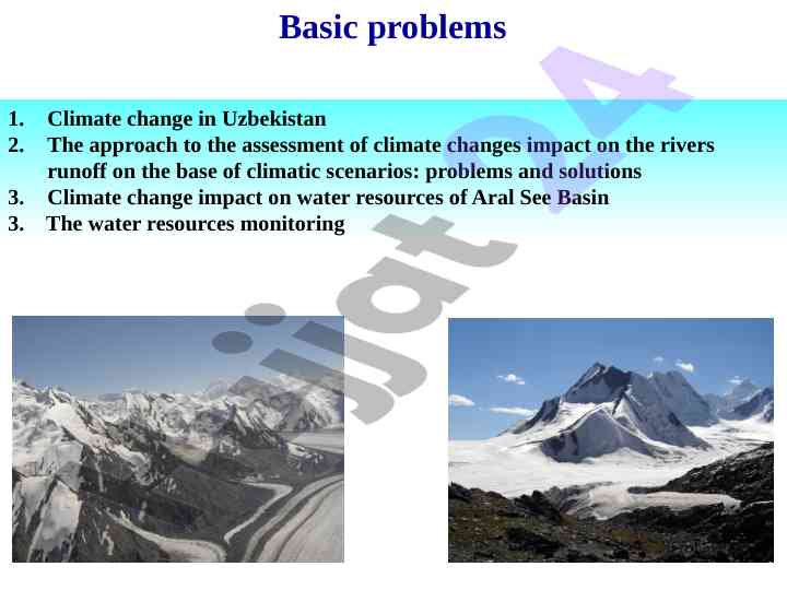 Climate change impact on water resources in uzbekistan