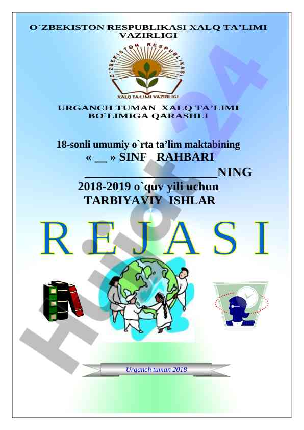 Tarbiyaviy ishlar chủ đề 2018-2019 o‘quv yili