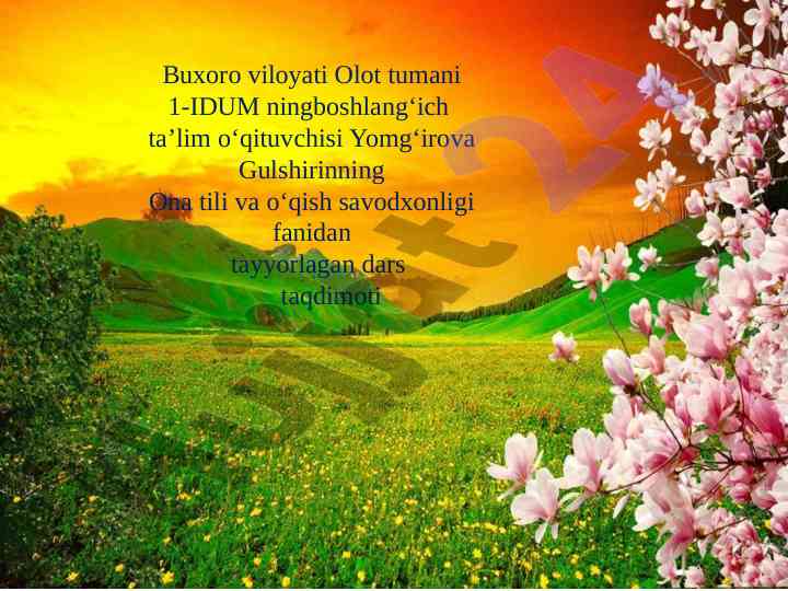 Ona tili va o‘qish savodxonligi dars taqdimoti