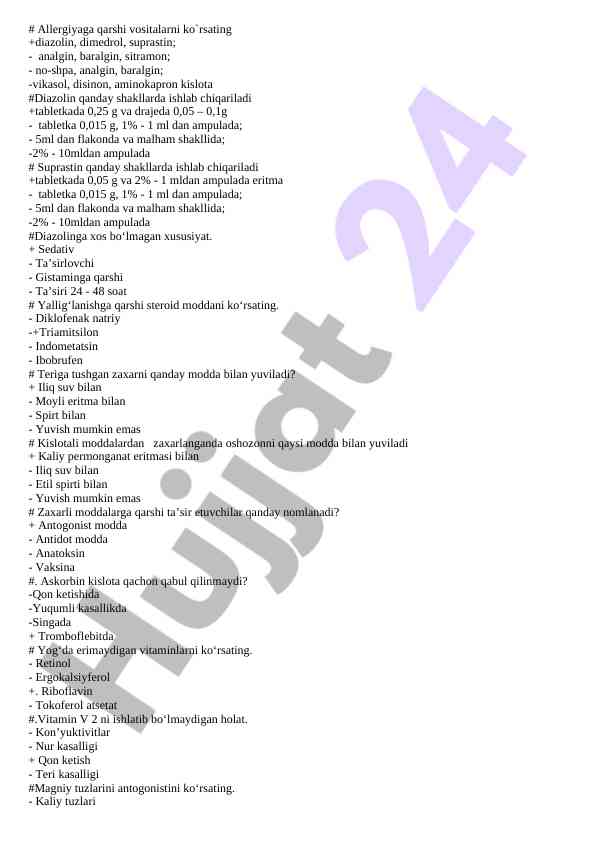 Allergiyaga qarshi vositalar va ularning shakllari