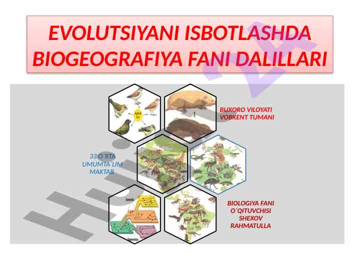 Evolutsiyani isbotlashda biogeografiya fani dalillari