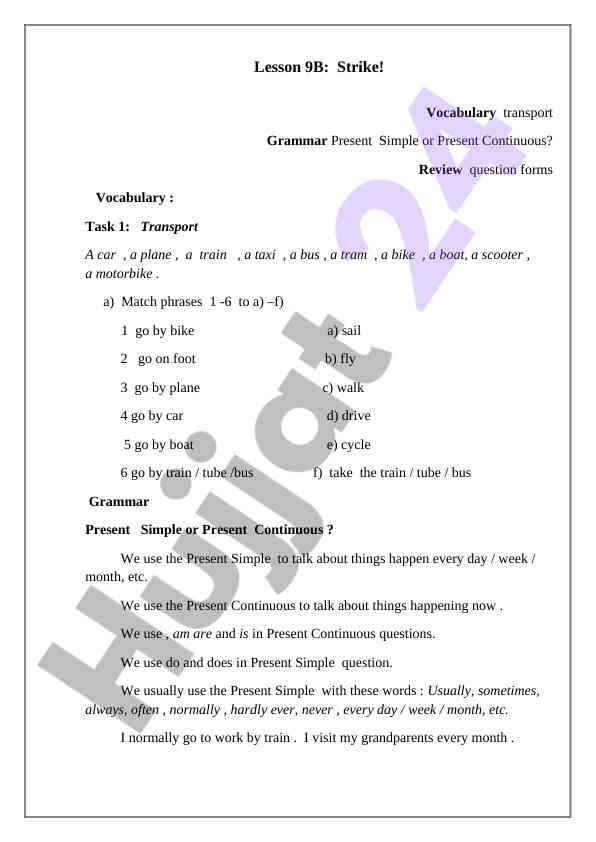 Present simple vs present continuous grammar lesson