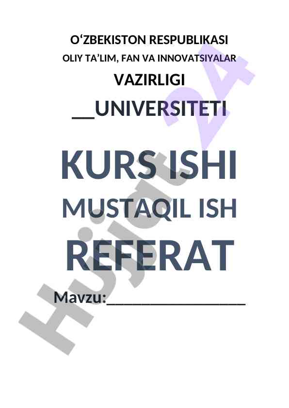Mikroiqtisodiyot-2 Fanidan Kurs Ishiga Ruxsat So‘rash