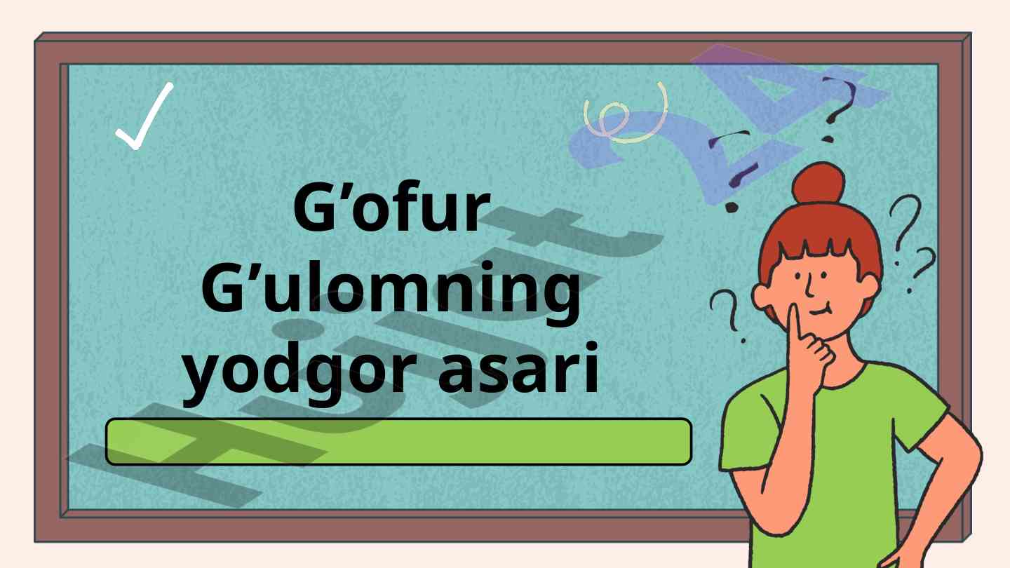 Yodgor asaridagi insoniy munosabatlar tahlili