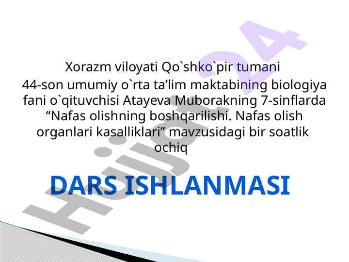 Nafas olishning boshqarilishi va kasalliklari dars