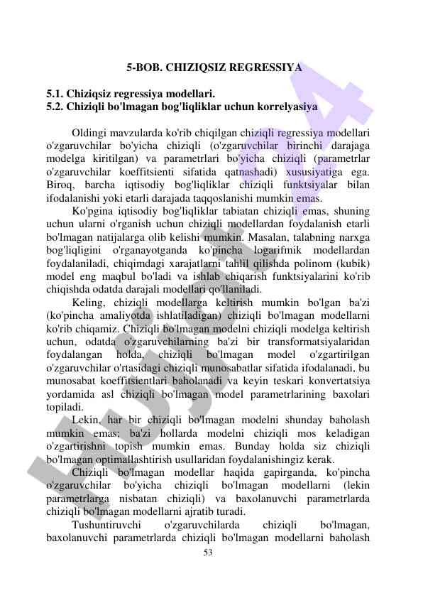 Chiziqsiz regressiya modellari tahlili