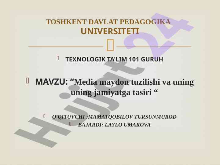 Media maydon tuzilishi va jamiyatga tasiri