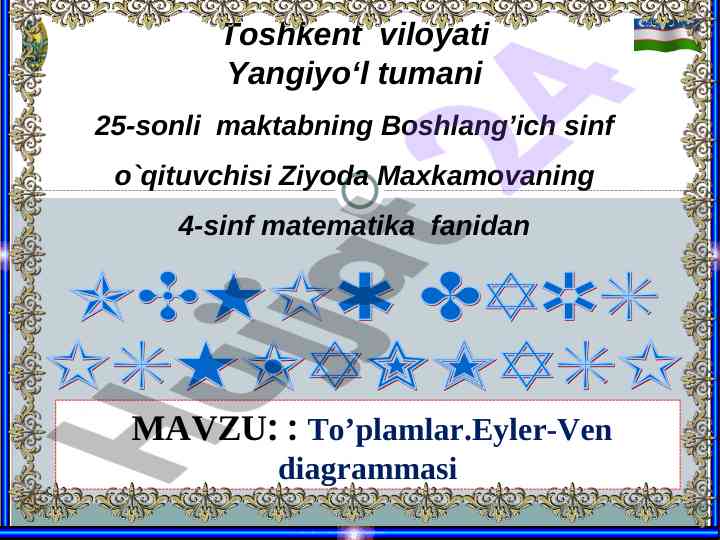 To’plamlar eyler-ven diagrammasi dars ishlanmasi