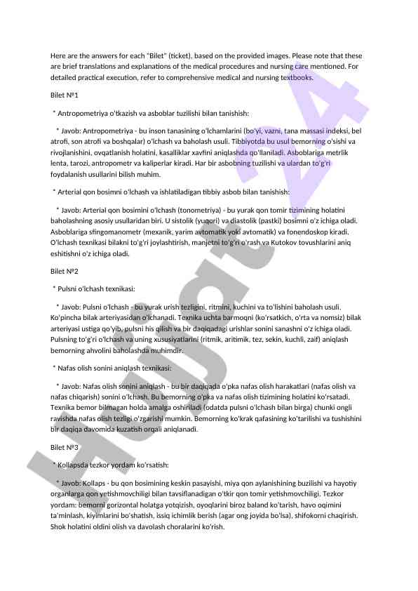 Antropometriya va arterial qon bosimini o'lchash