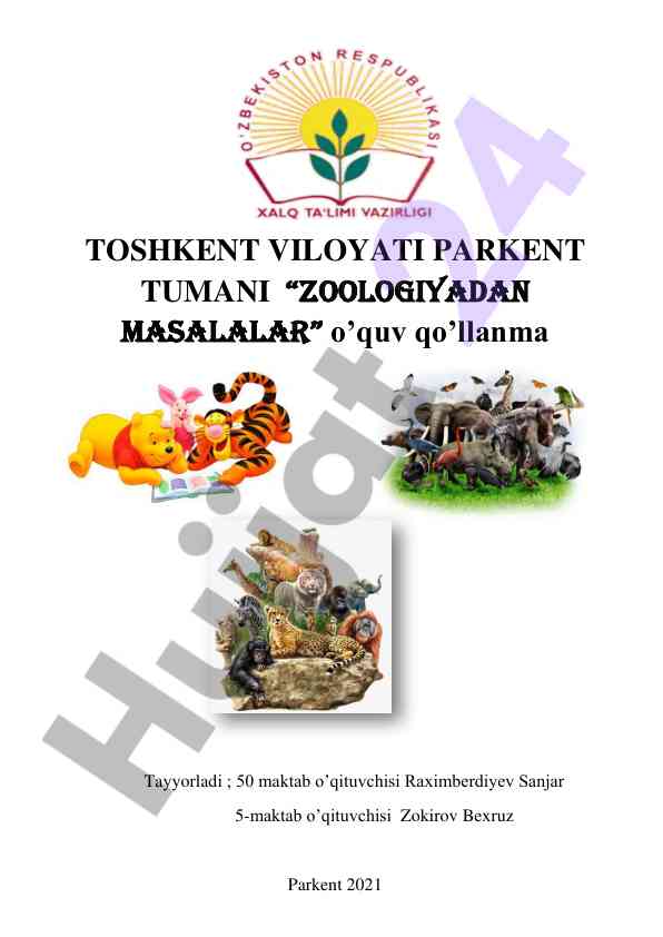 Zoologiyadan masalalar o’quv qo’llanma