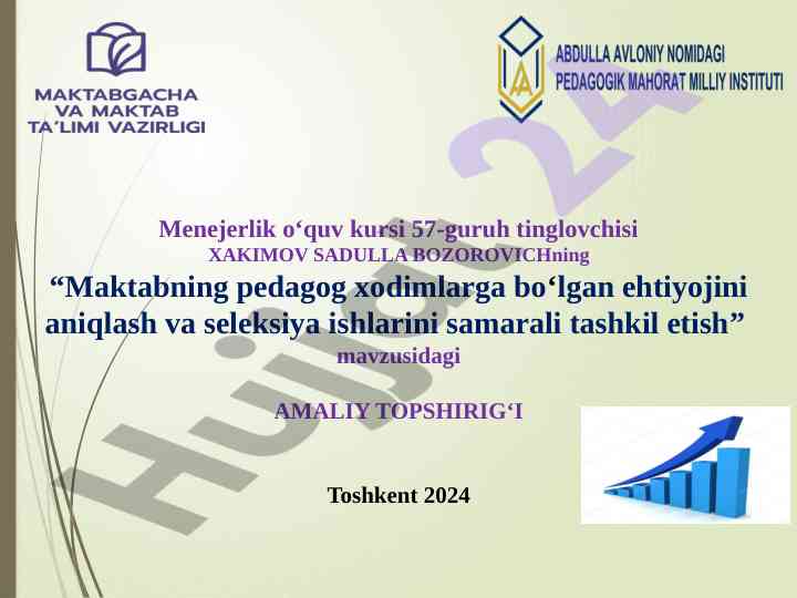 Maktab pedagog xodimlariga ehtiyojni aniqlash