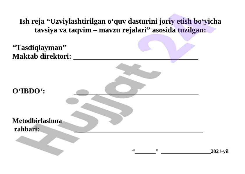 3-sinf ona tili fanidan taqvim-mavzu reja