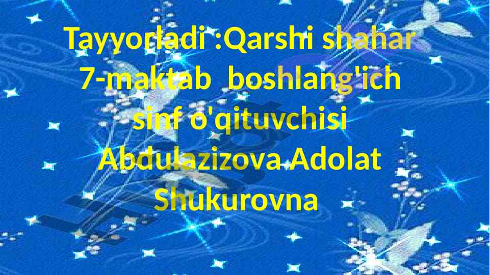 Ona tili darsida ot yashovchi qo’shimchalar