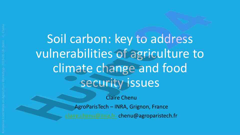 Soil carbon importance in agriculture for climate resilience