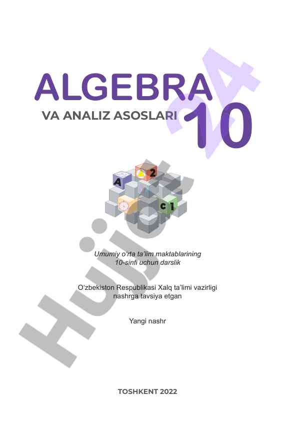 Algebra va analiz asoslari 10-sinf darslik