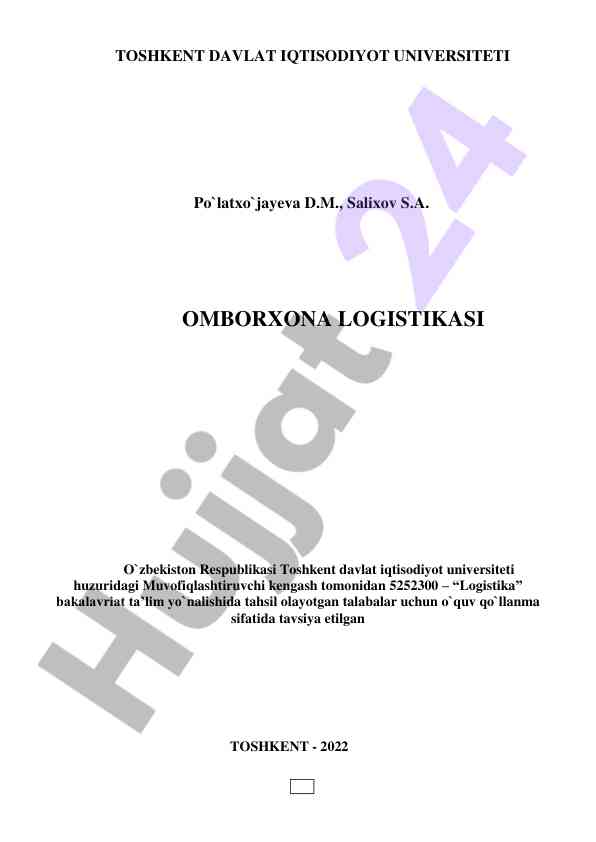 Omborxona logistikasi ta’lim qo‘llanmasi 2022